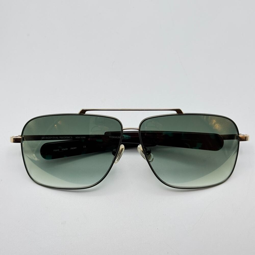 Morgenthal Frederics Sunglasses Mohawk 73 Olive Gold Aviator Gradient Lens 62mm